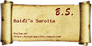 Balás Sarolta névjegykártya