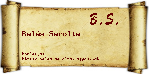 Balás Sarolta névjegykártya