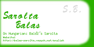 sarolta balas business card